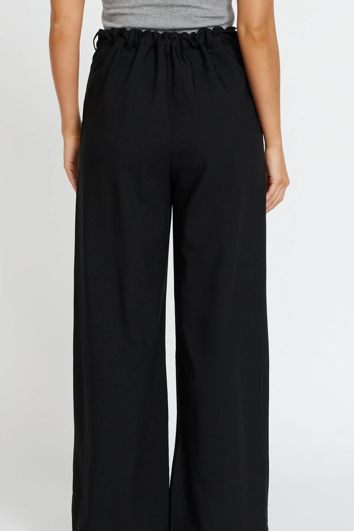 Wide Leg Adjustable Drawstring Dress Pant