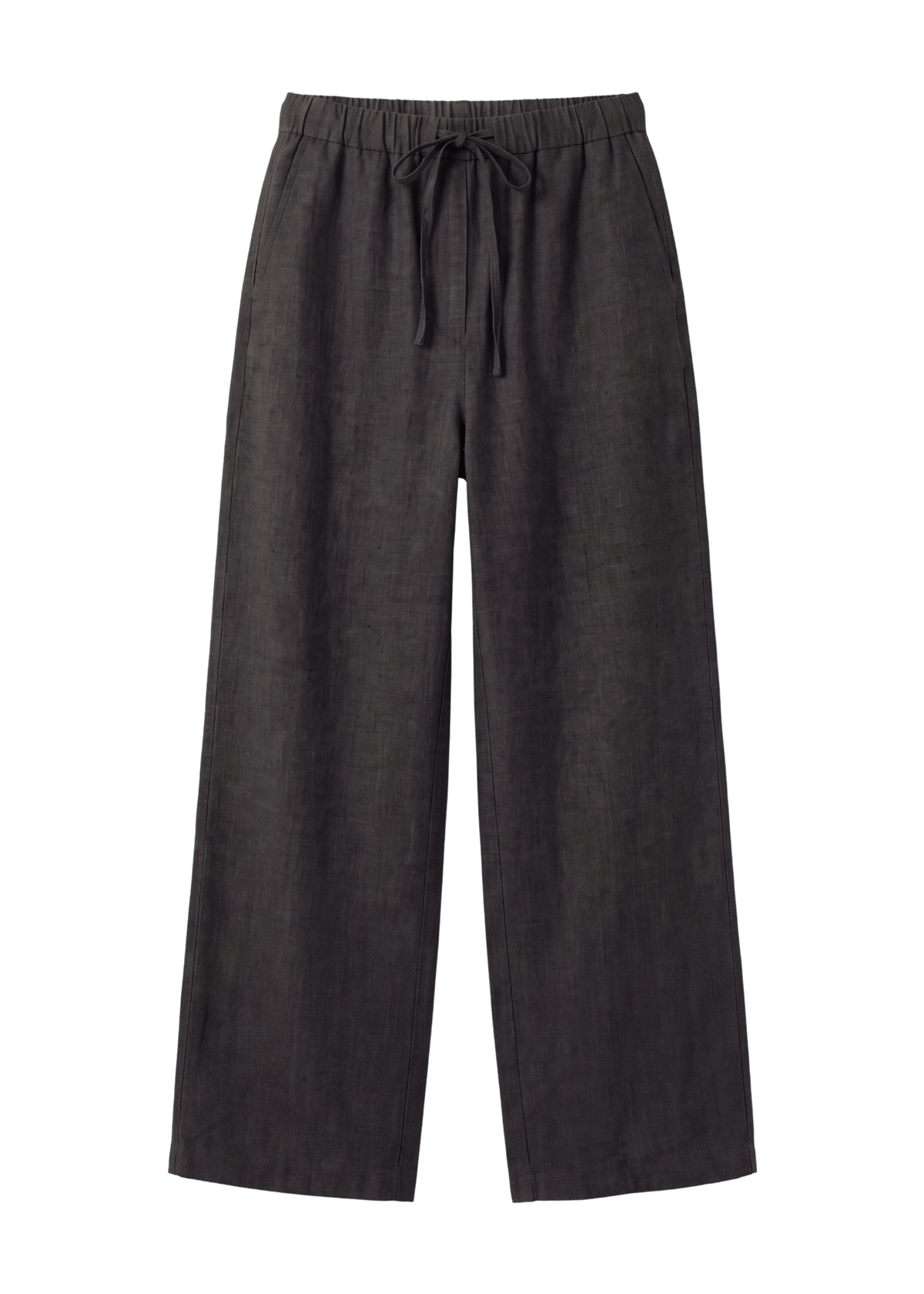 Drawstring Straight Leg Pants in Sandwashed Linen