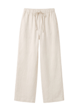 Drawstring Straight Leg Pants in Sandwashed Linen