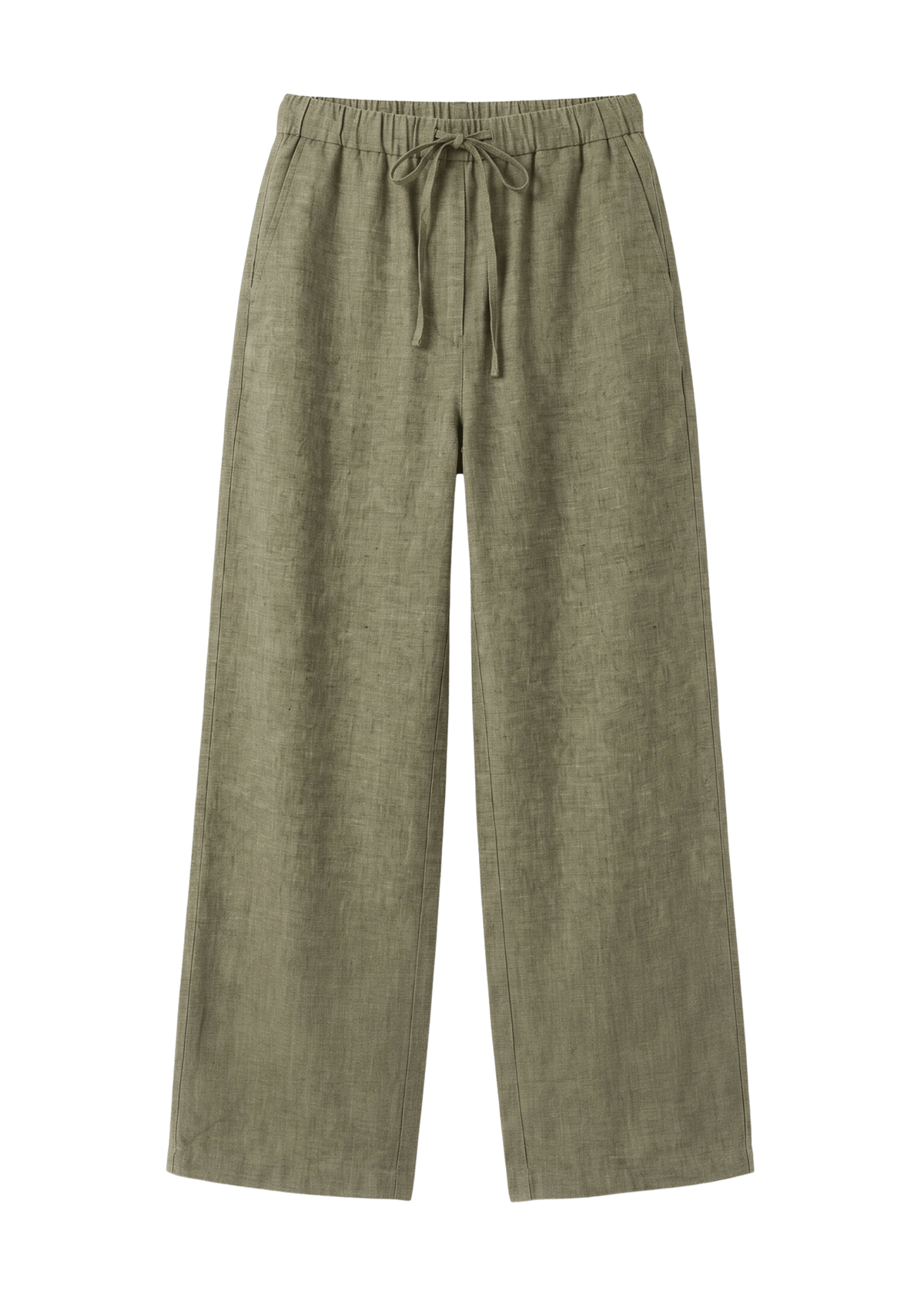 Drawstring Straight Leg Pants in Sandwashed Linen