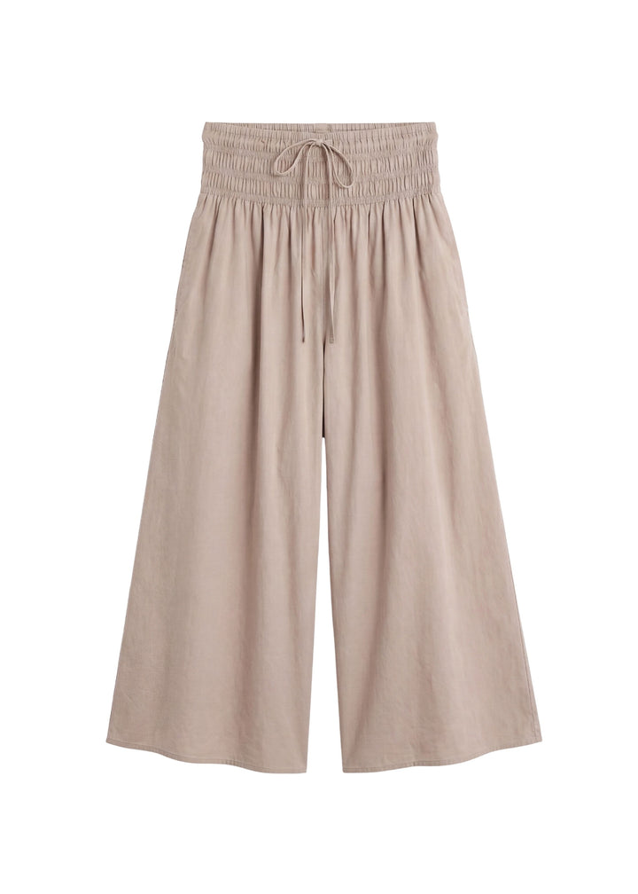 Drawstring Waistband Wide Leg Pant