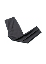 Black Dressy Stretch Ponte Pant, folded, with a contoured waistband and ankle-length design.
