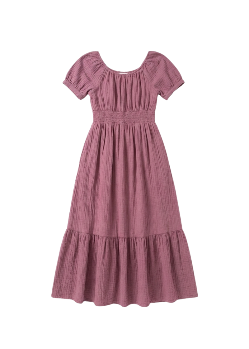 Ella Dress in Cotton Gauze | Short Sleeve Nursing Dress