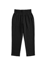Black Everyday Breeze Pant in cotton gauze with elastic waistband and deep front pockets.