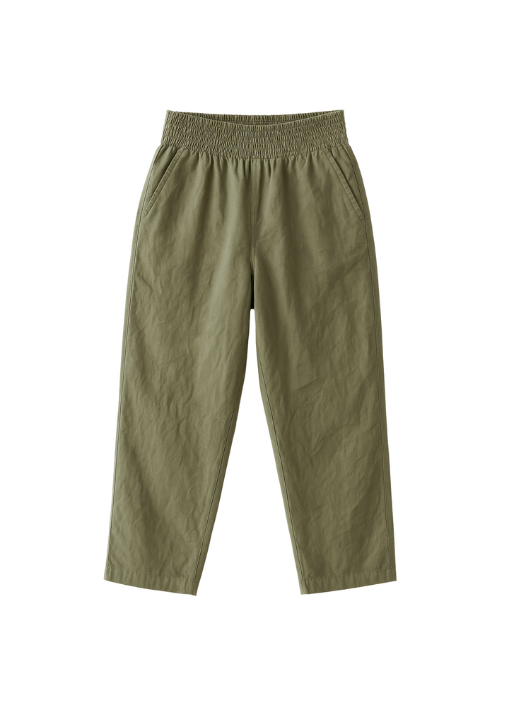Everyday Transitional Maternity Smocked Cotton-Linen Pant
