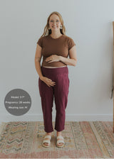 Garment Washed Smocked Pant in Linen