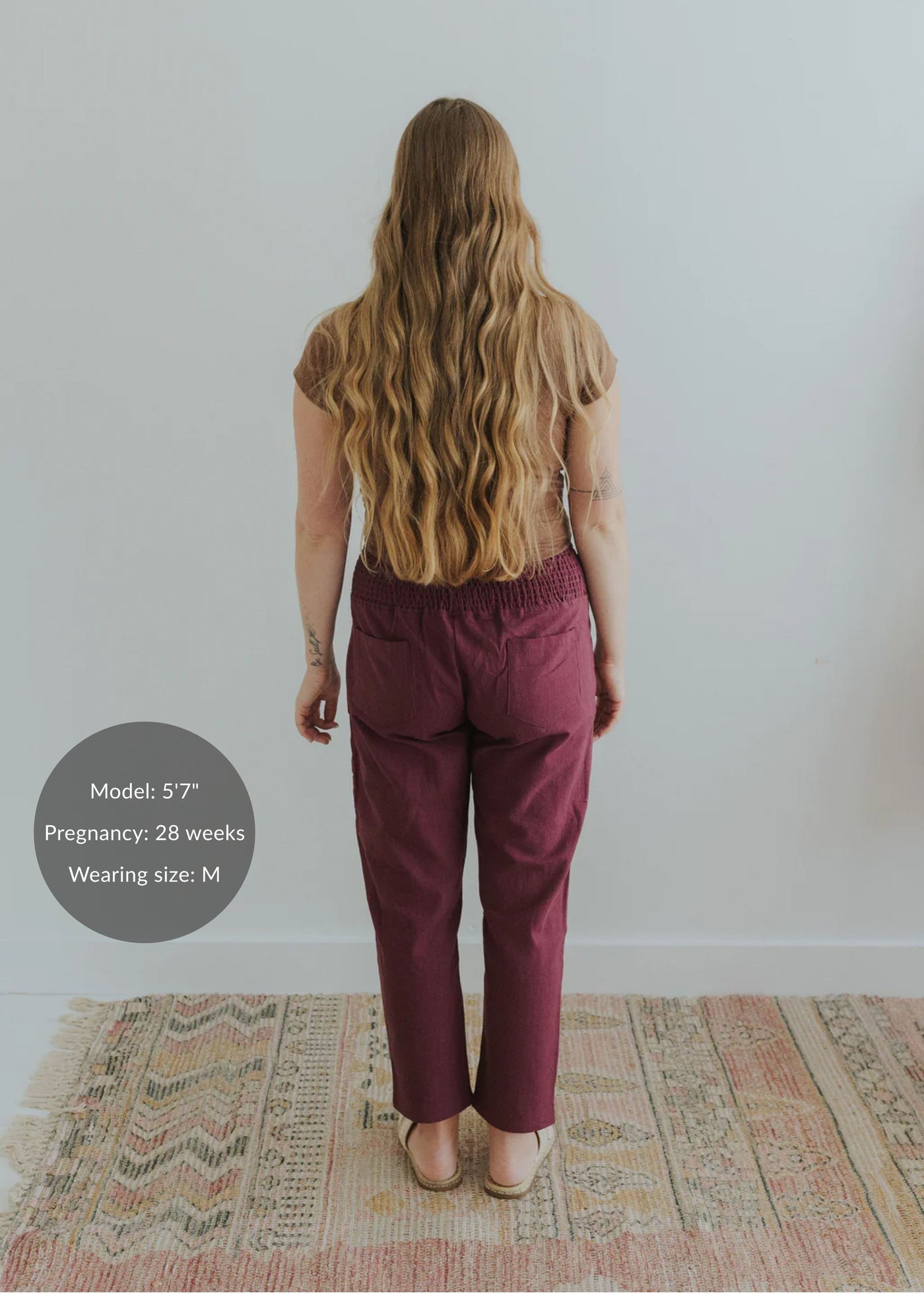 Garment Washed Smocked Pant in Linen