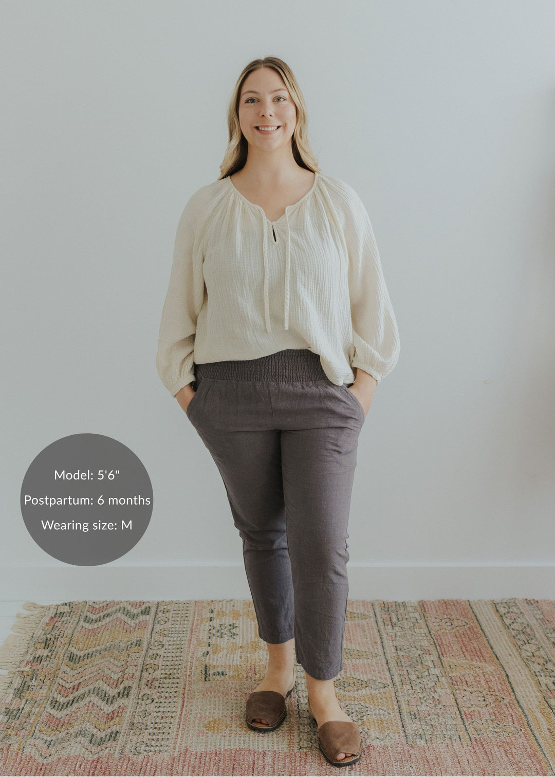 Garment Washed Smocked Pant in Reedcloth™