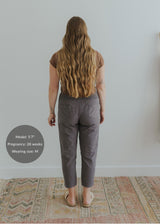Garment Washed Smocked Pant in Linen