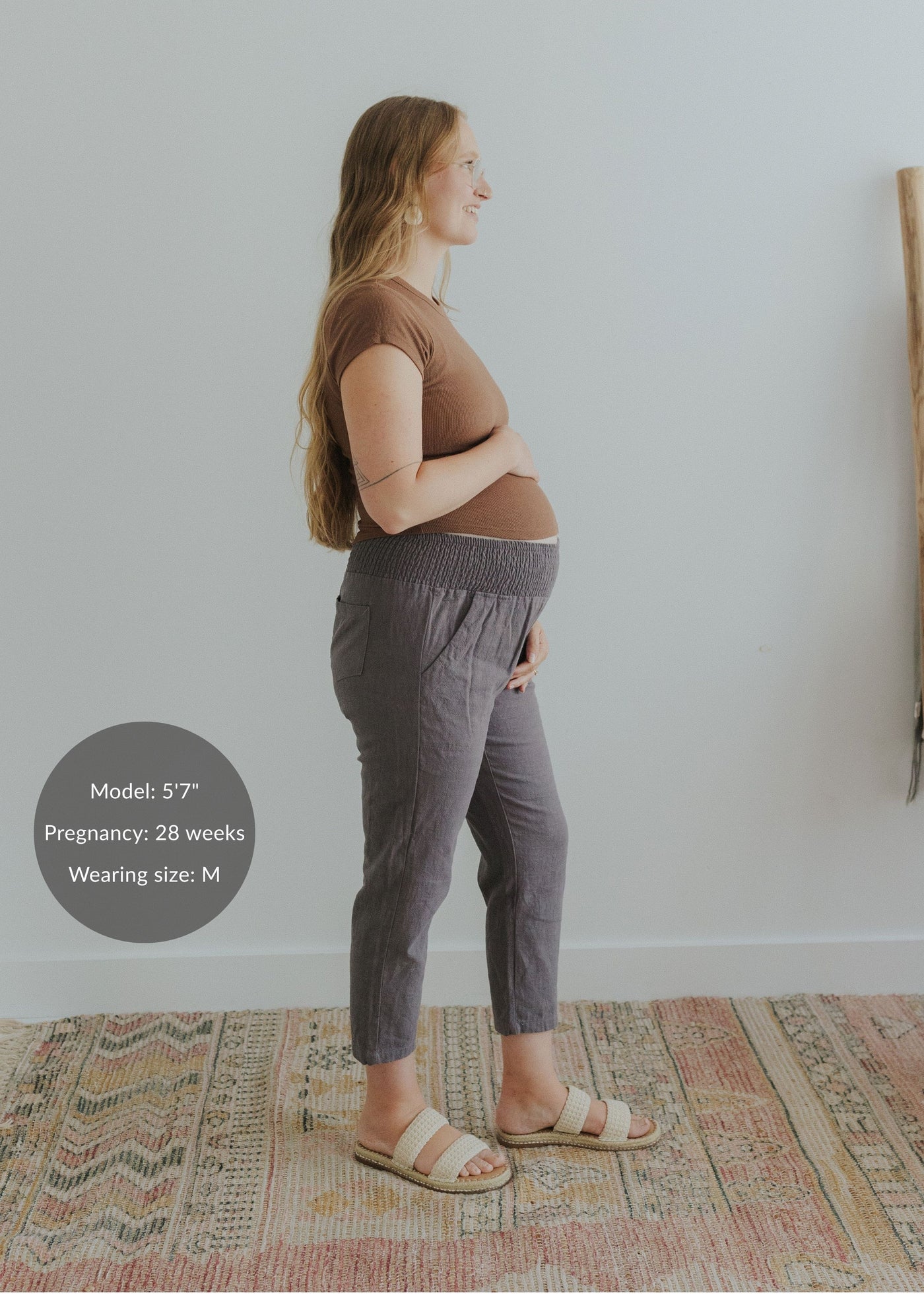 Garment Washed Smocked Pant in Linen