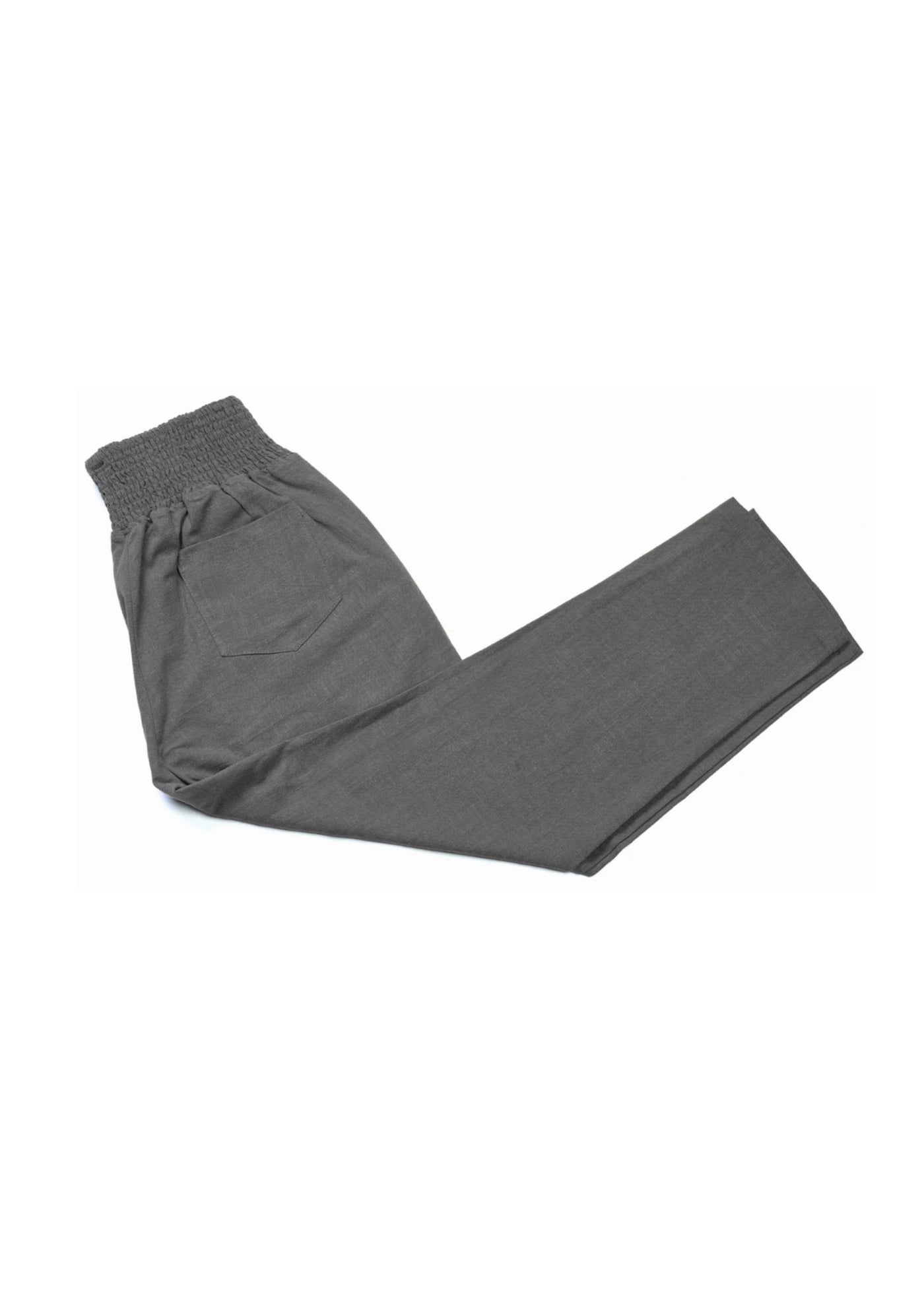 Garment Washed Smocked Pant in Linen