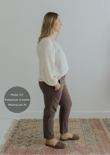 Garment Washed Smocked Pant in Linen