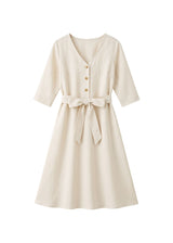 Faye Dress in Sandwashed Linen