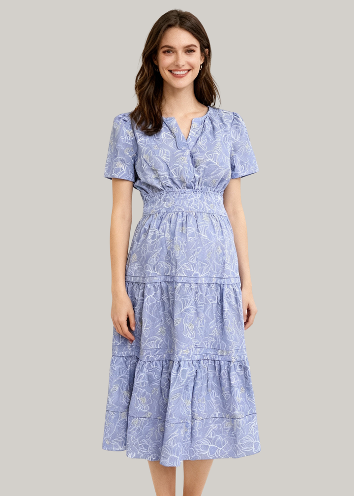 Floral Print Cotton Poplin Dress