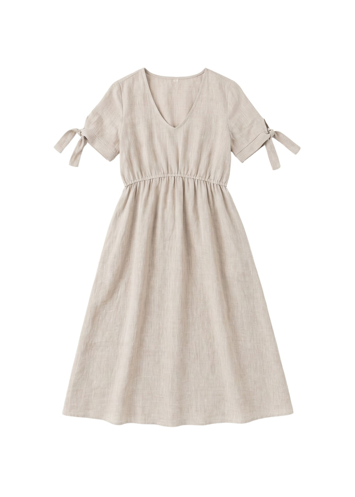 Florence Midi Dress in Sandwashed Linen