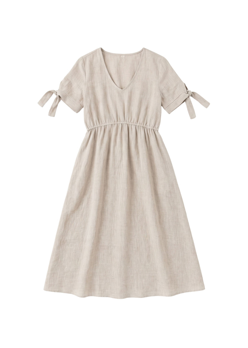 Florence Midi Dress in Sandwashed Linen