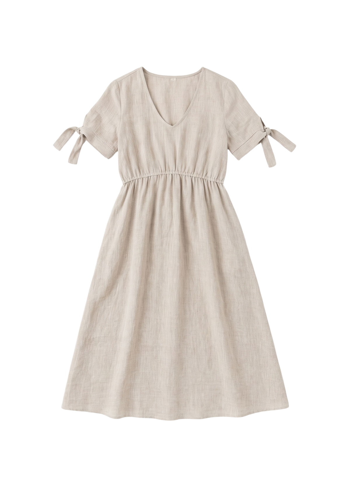 Flat lay of the Florence Midi Dress in natural sandwashed linen