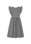Flutter Sleeve Gingham Dress