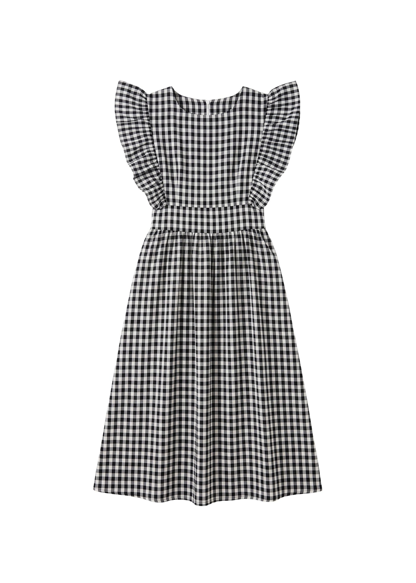 Flutter Sleeve Gingham Dress