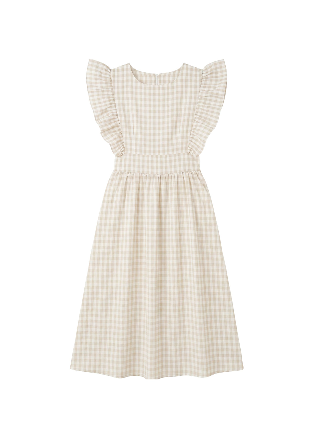 Flutter Sleeve Gingham Dress
