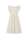 Flutter Sleeve Gingham Dress