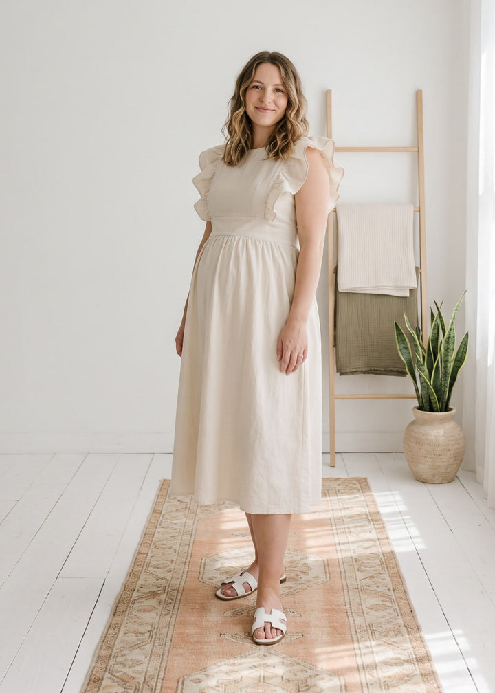Flutter Sleeve Gingham Dress