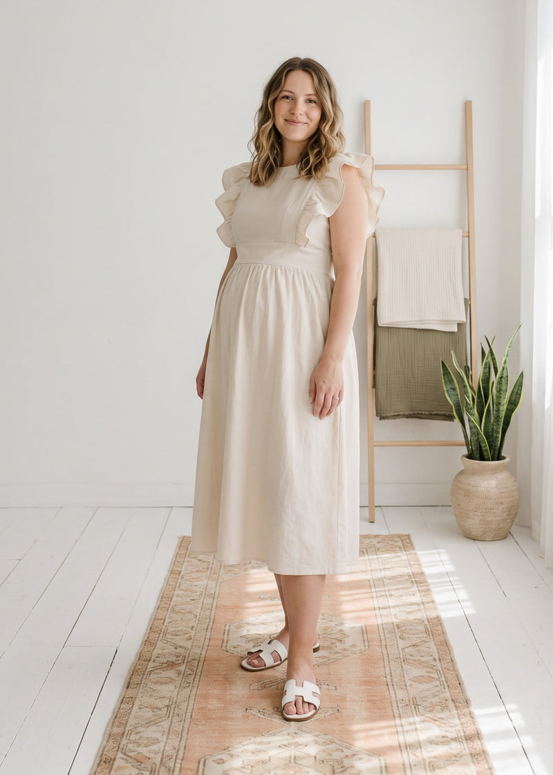 Flutter Sleeve Gingham Dress