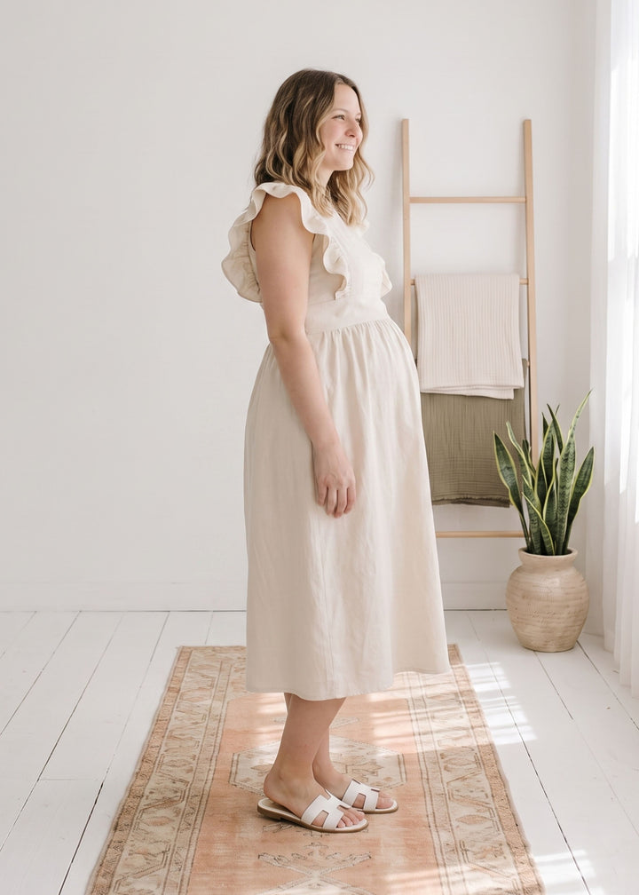 Flutter Sleeve Gingham Dress