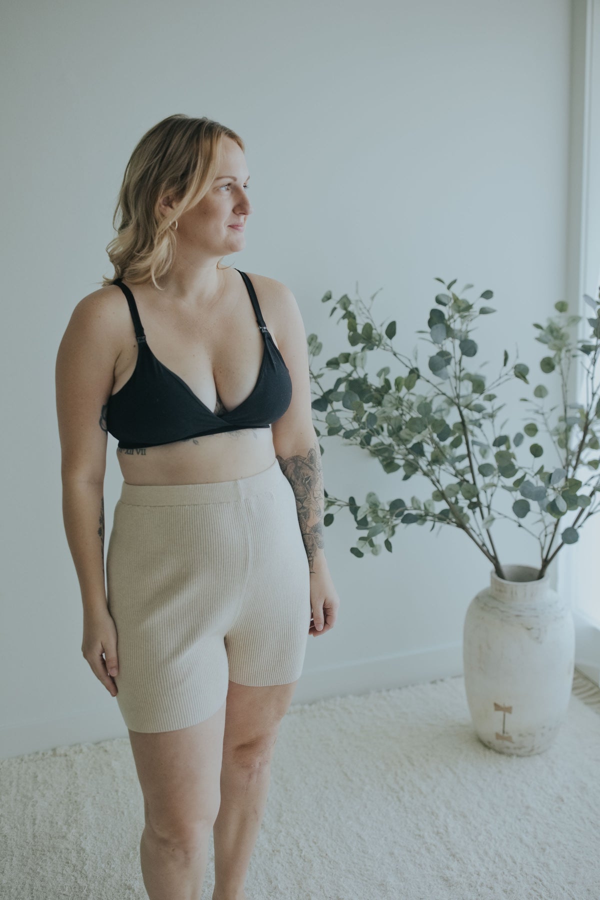 Three-quarter view of the Ebony Front Clasp Nursing Bra