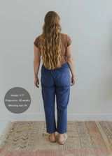 Garment Washed Smocked Pant in Linen