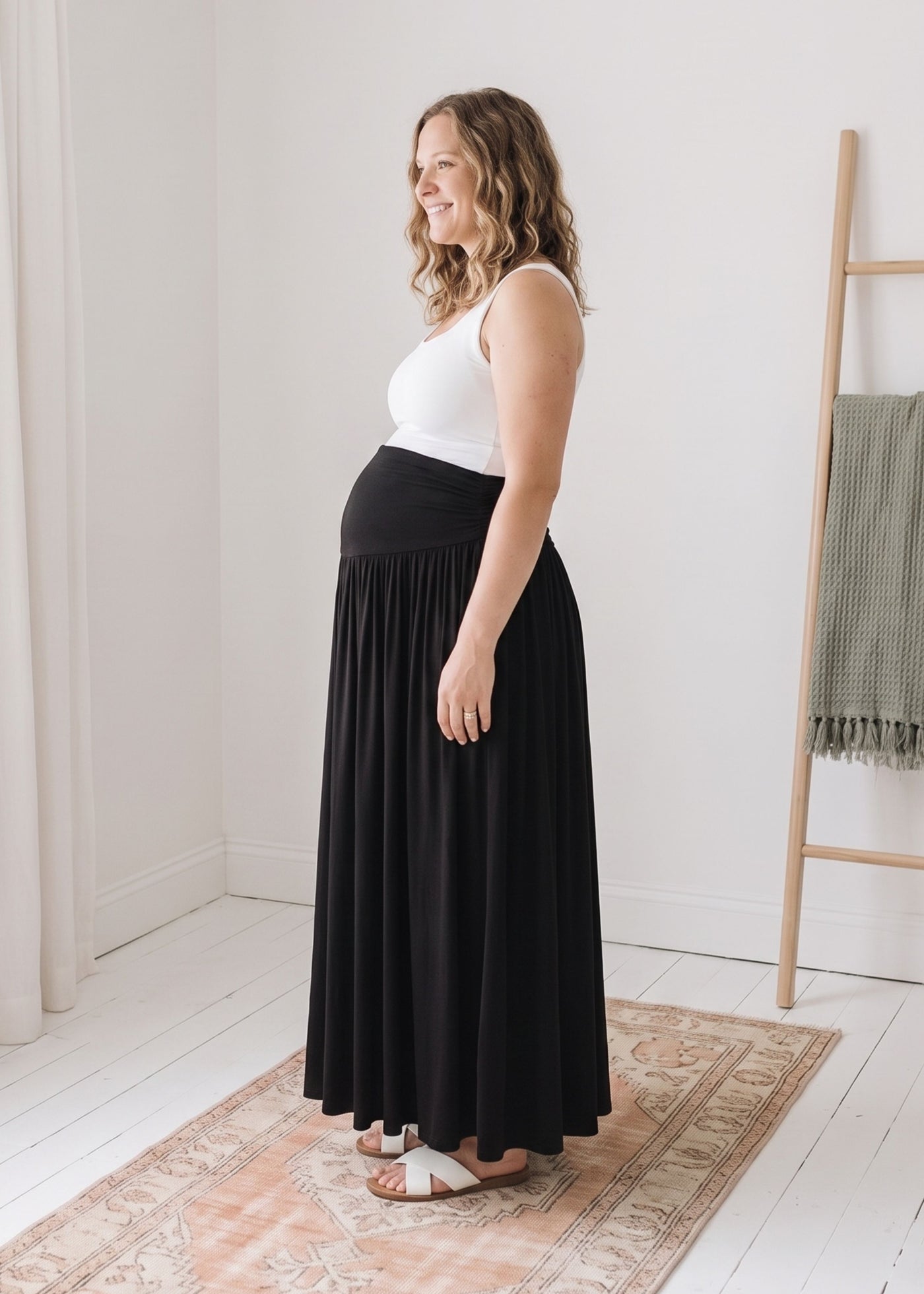Gathered Stretch Jersey Skirt