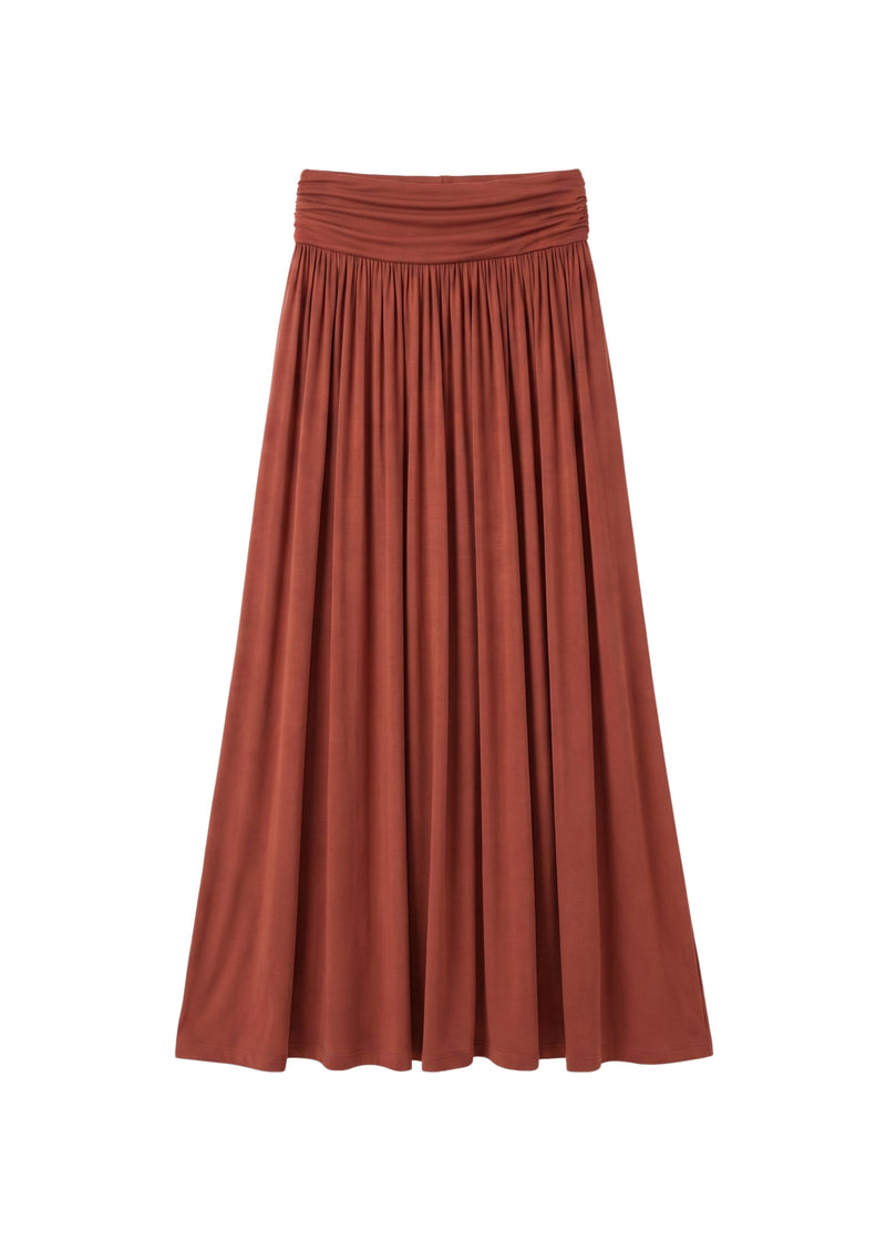 Gathered Stretch Jersey Skirt