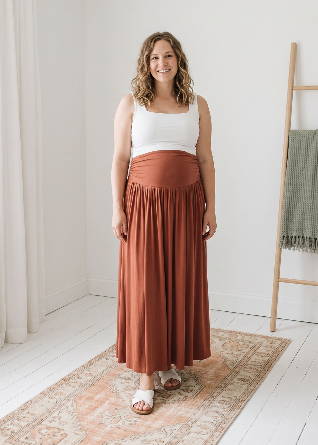 Gathered Stretch Jersey Skirt