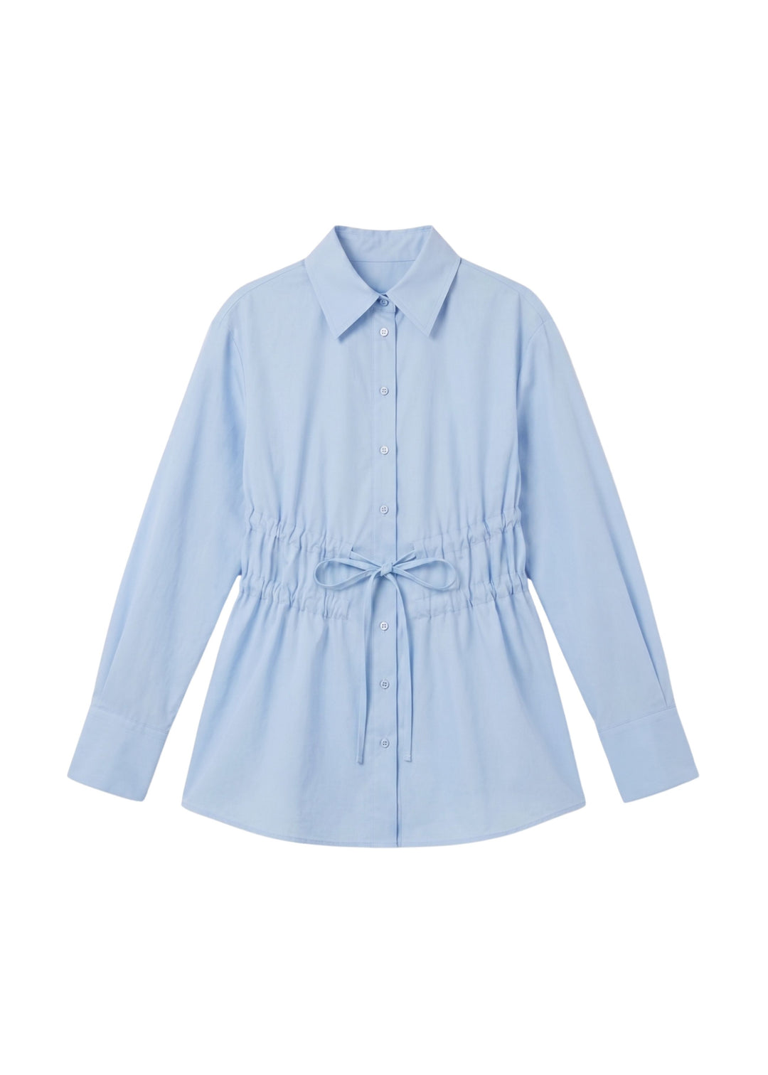 Gathered Waist Tie Blouse