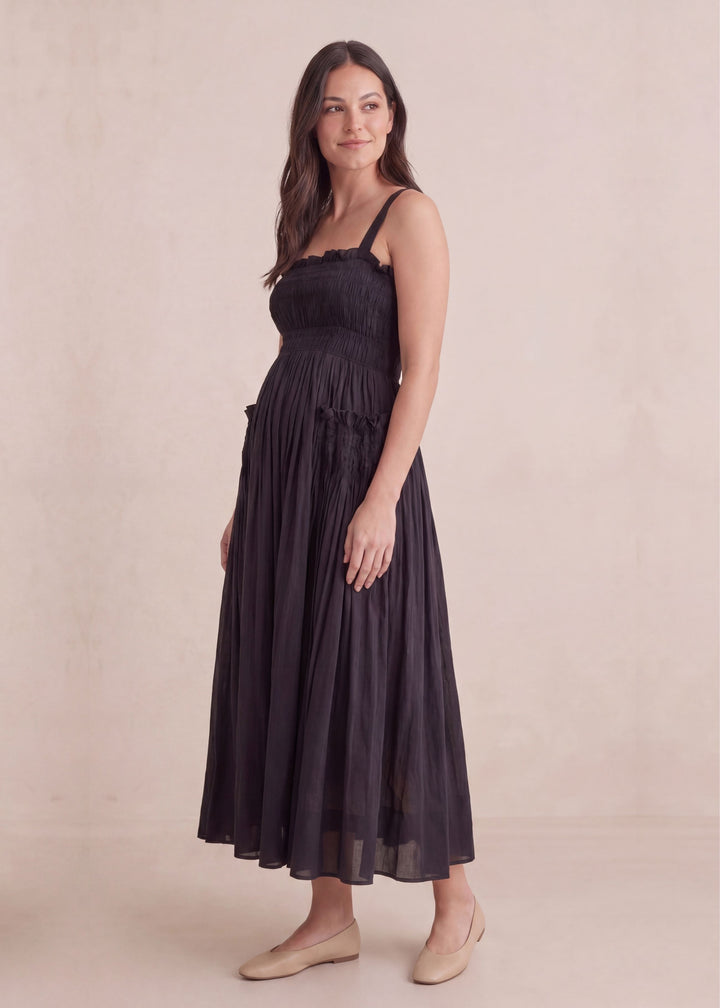 Heritage Smocked Pocket Dress in Cotton Gauze
