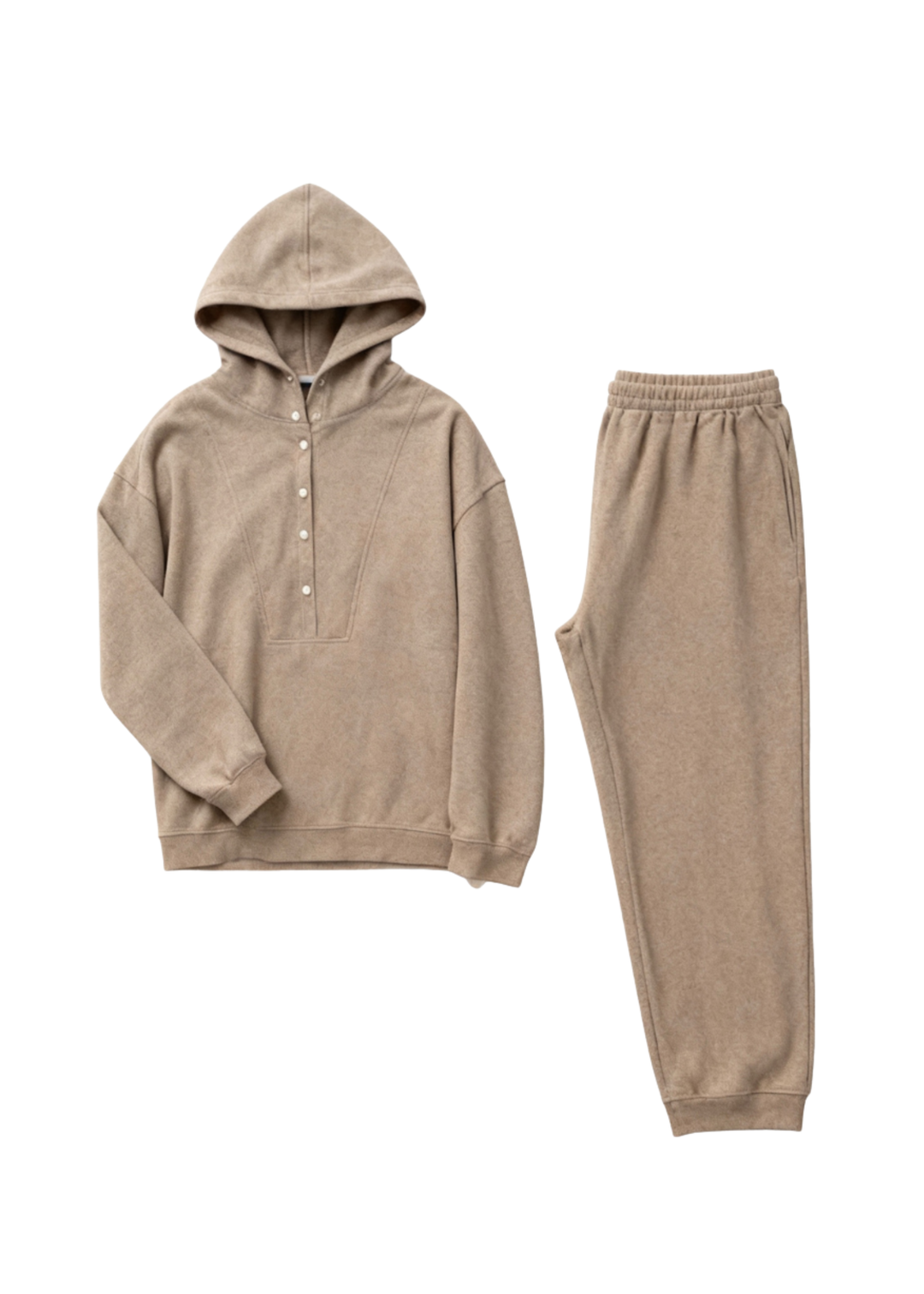 Cotton Fleece Hoodie Set flatlay