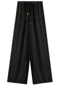 Relaxed Drawstring Wide-Leg Pant in Linen