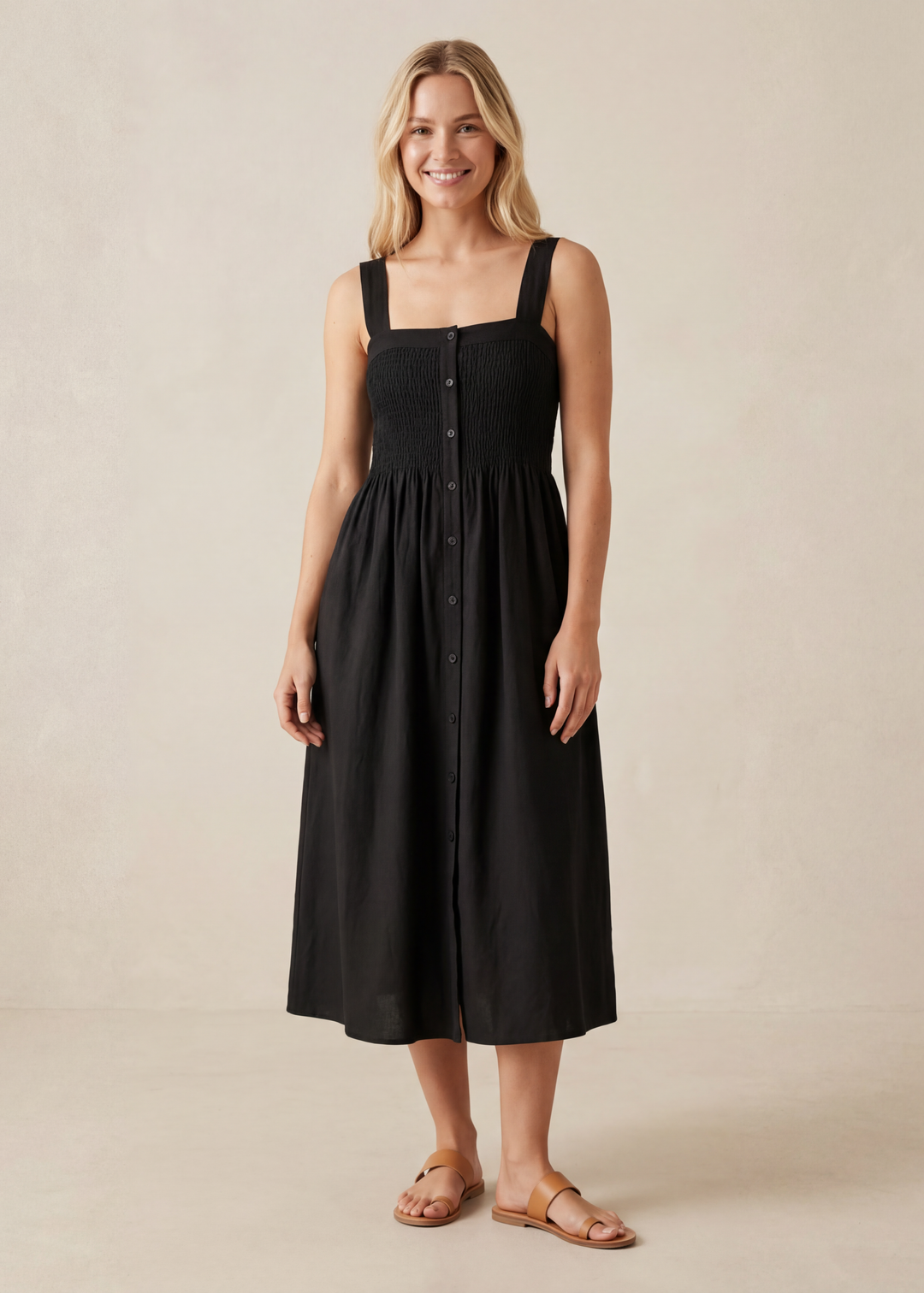 Juliette Strap Nursing Dress in Cotton/Linen Juliette Strap Nursing Dress in Cotton/Linen