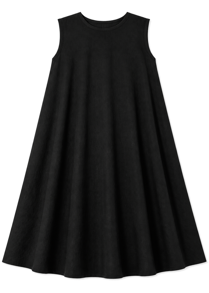 Sleeveless Swing Maxi Dress in Linen