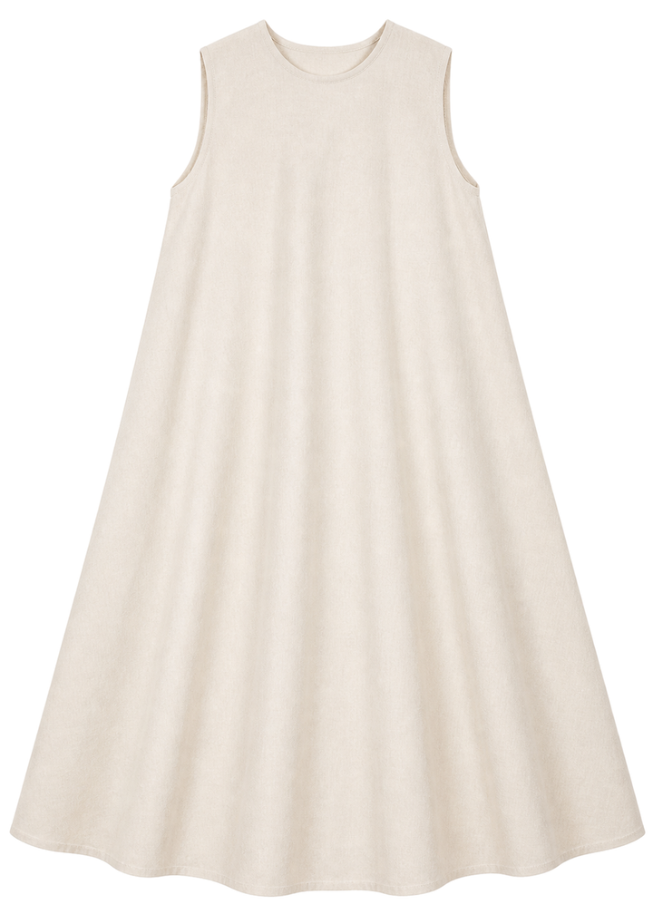 Sleeveless Swing Maxi Dress in Linen