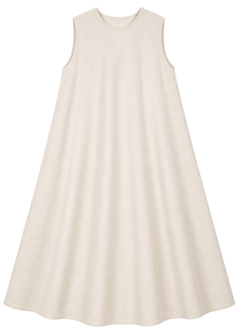 Sleeveless Swing Maxi Dress in Linen