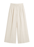 Margot Pleated Wide Leg Pant in Sandwashed Linen