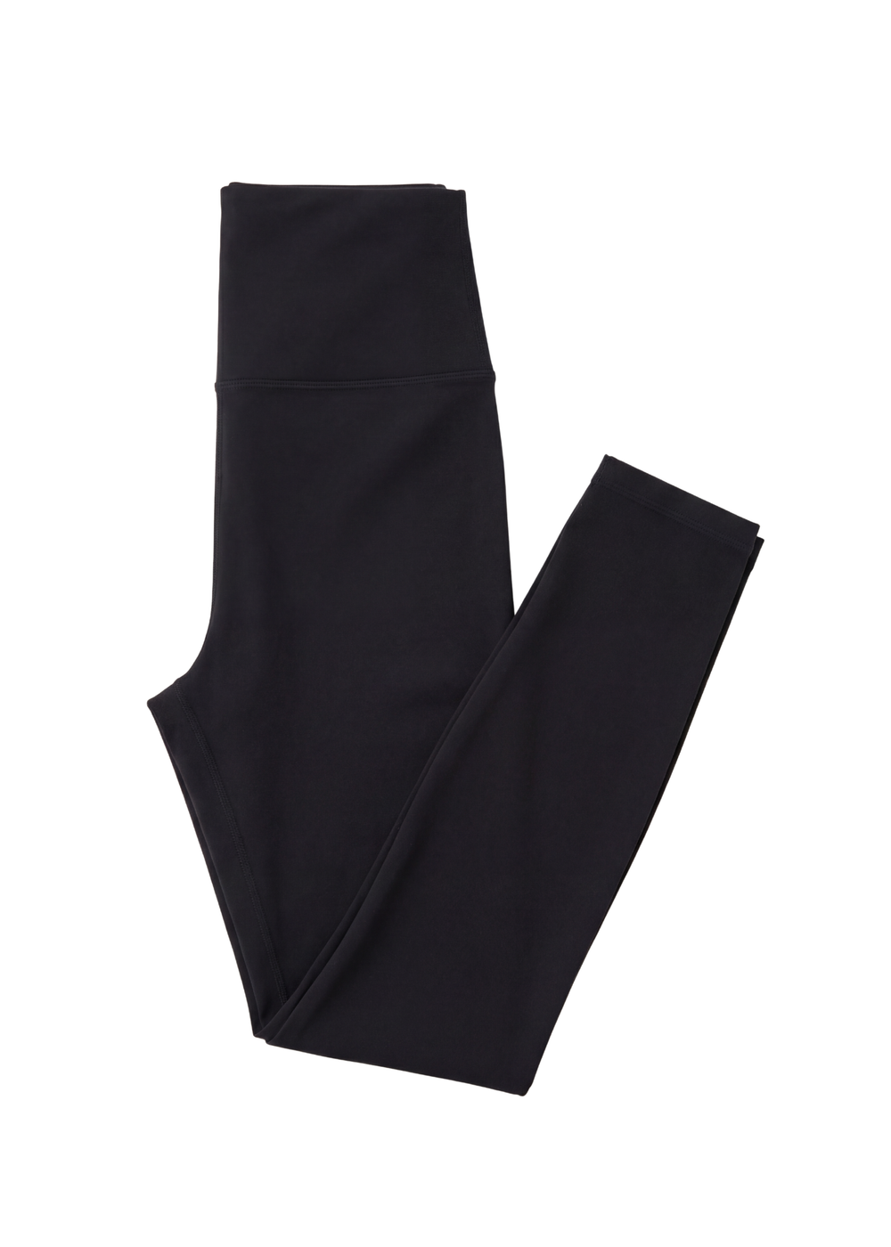 Fold Over Merino Legging: Black, high-waisted, soft Merino wool leggings, folded.