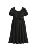 Midi Dress in Cotton/Linen