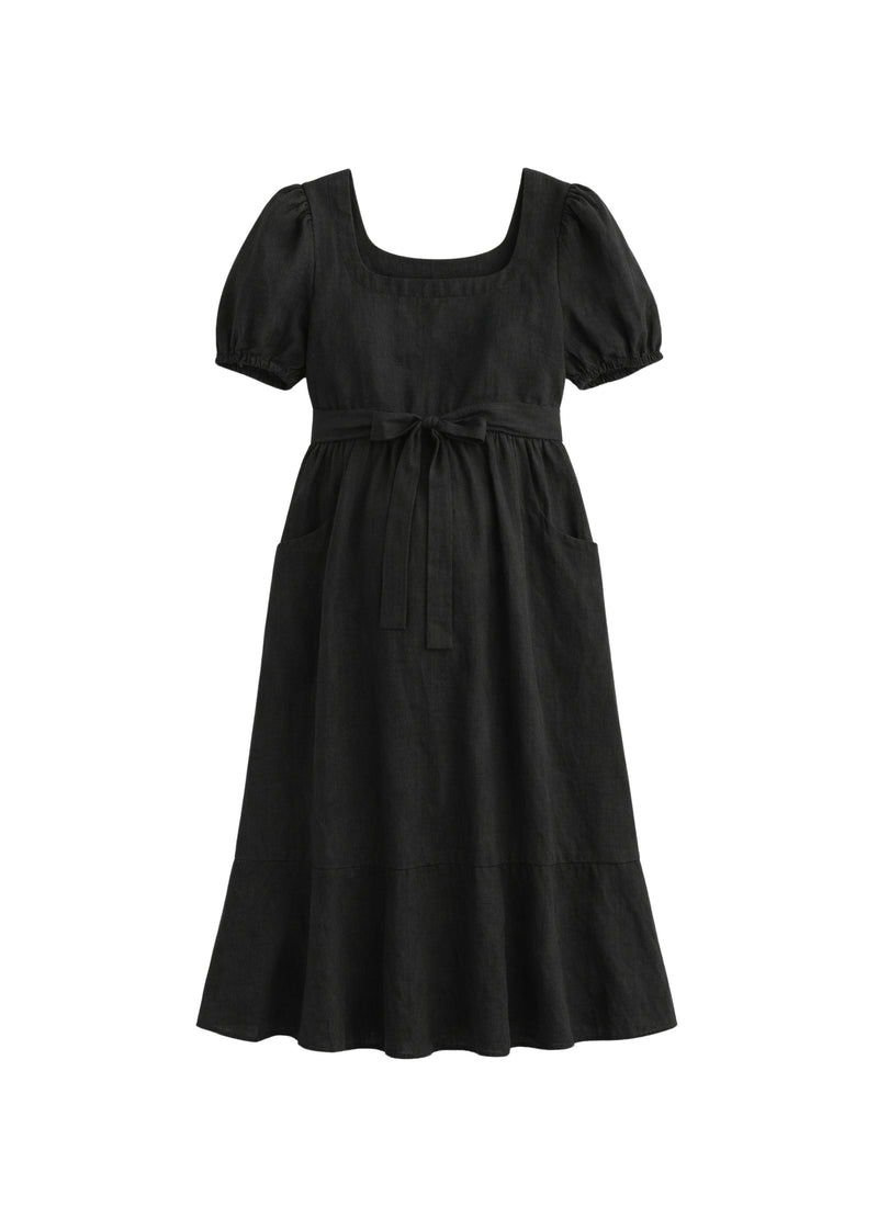 Midi Dress in Cotton/Linen