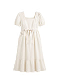 Midi Dress in Cotton/Linen
