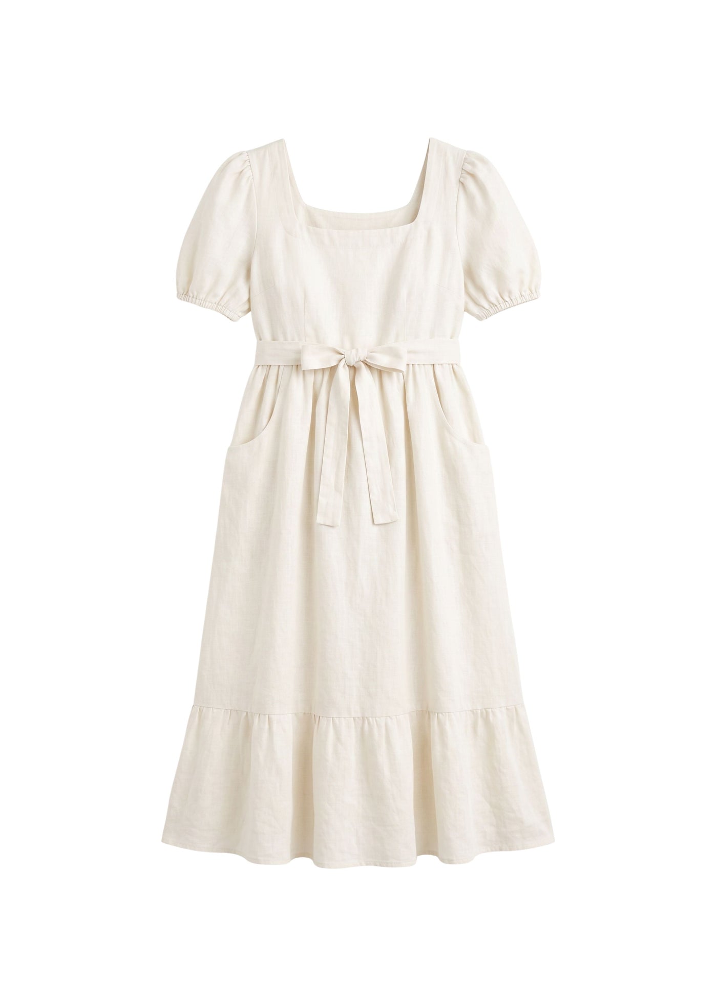 Midi Dress in Cotton/Linen