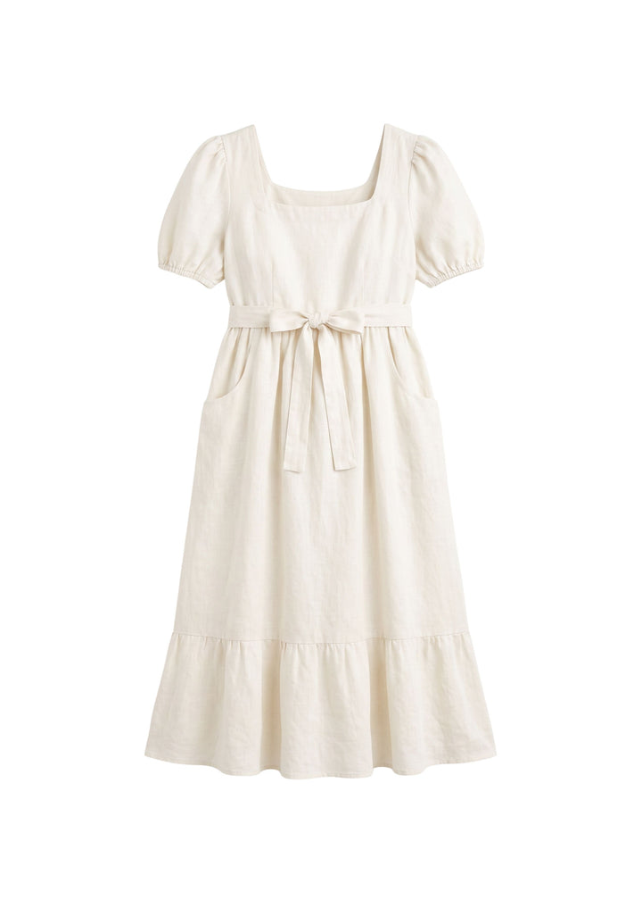 Midi Dress in Cotton/Linen