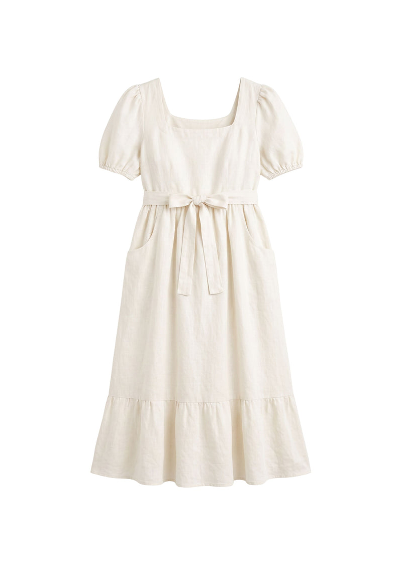 Midi Dress in Cotton/Linen