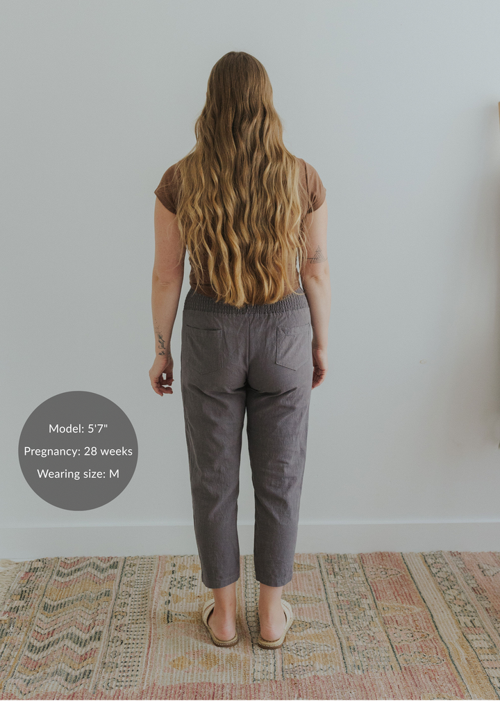 Everyday Transitional Maternity Smocked Linen Pant